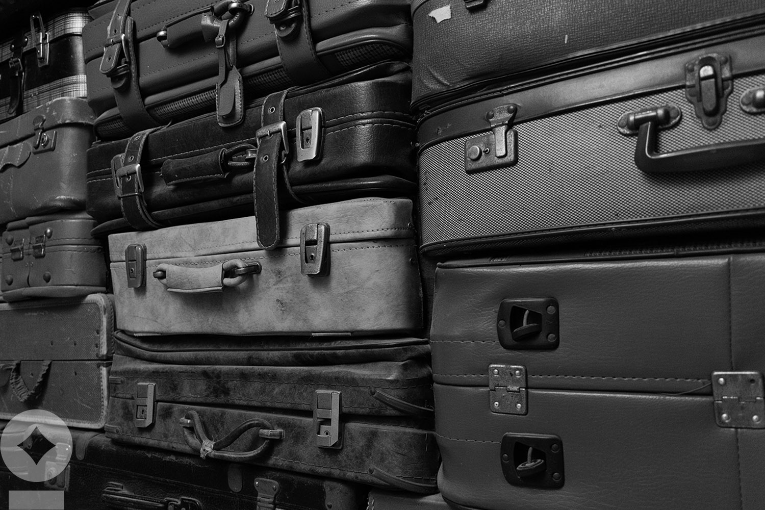 Black and white suitcases